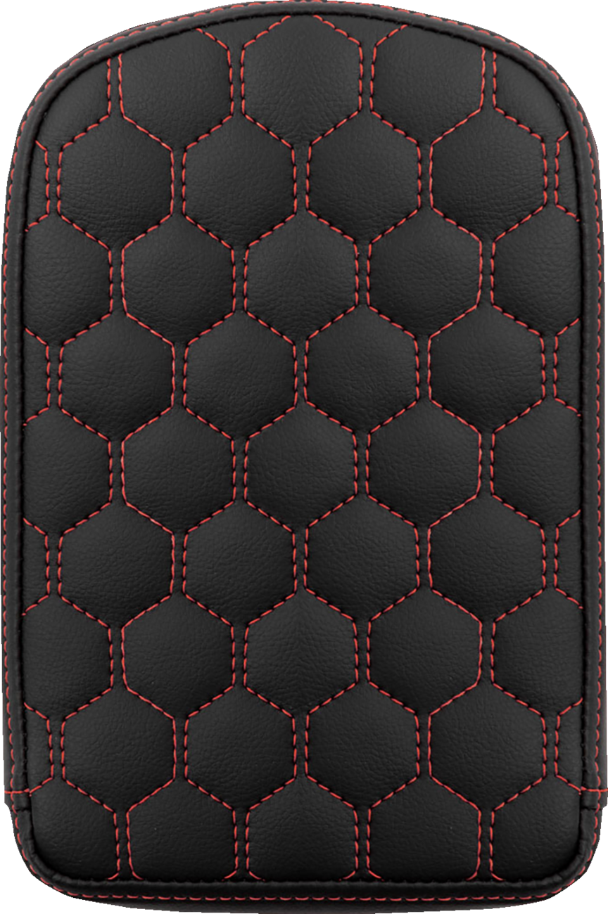 SADDLEMEN RoadSofa™ Sissy Bar Pad - Honeycomb - Red Stitching
