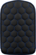 SADDLEMEN RoadSofa™ Sissy Bar Pad - Honeycomb - Blue Stitching