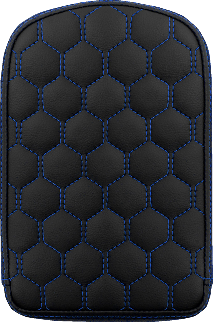 SADDLEMEN RoadSofa™ Sissy Bar Pad - Honeycomb - Blue Stitching