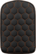 SADDLEMEN RoadSofa™ Sissy Bar Pad - Honeycomb - Orange Stitching
