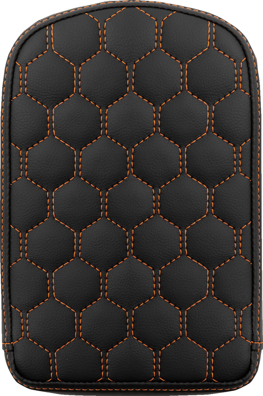 SADDLEMEN RoadSofa™ Sissy Bar Pad - Honeycomb - Orange Stitching