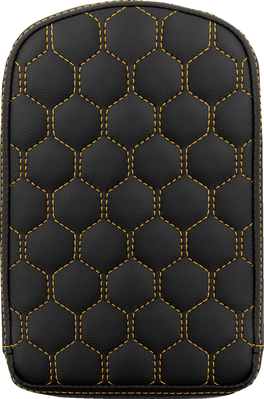 SADDLEMEN RoadSofa™ Sissy Bar Pad - Honeycomb - Gold Stitching