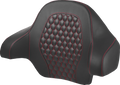 SADDLEMEN Tour Pack Backrest Pad - Honeycomb - Red Stitching - FL '14-'24