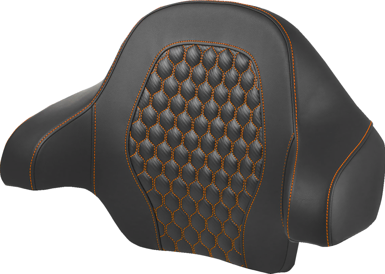 SADDLEMEN Tour Pack Backrest Pad - Honeycomb - Orange Stitching - FL '14-'24