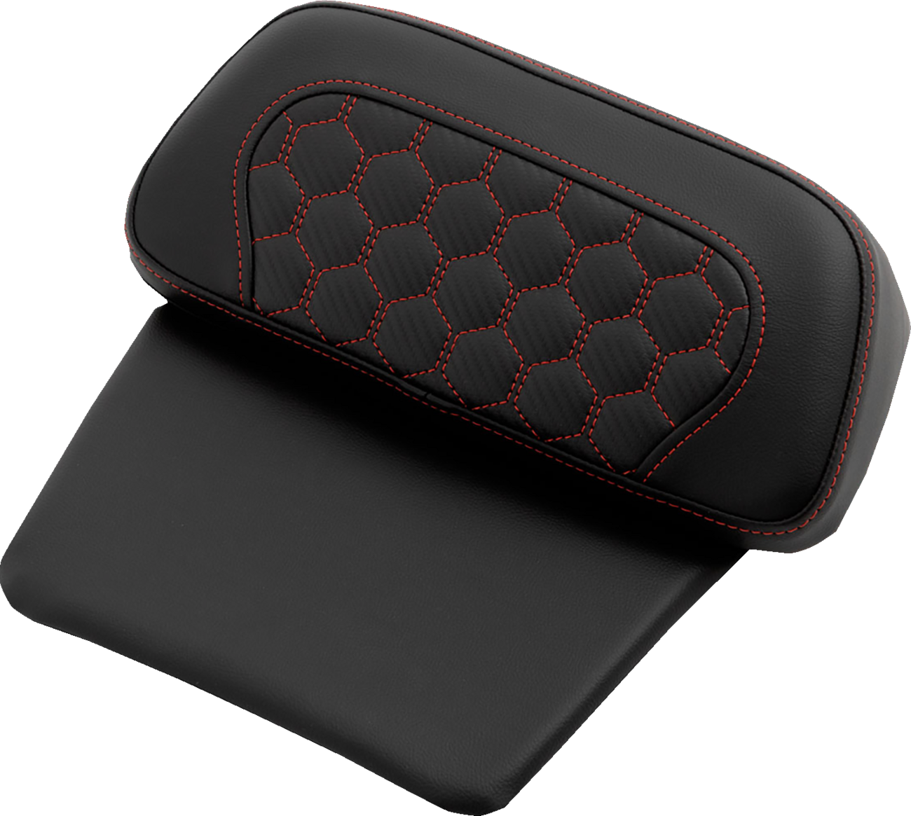 SADDLEMEN Chopped Tour Pak Pad - Honeycomb - Red Stitching - FLH/FLT '14-'26