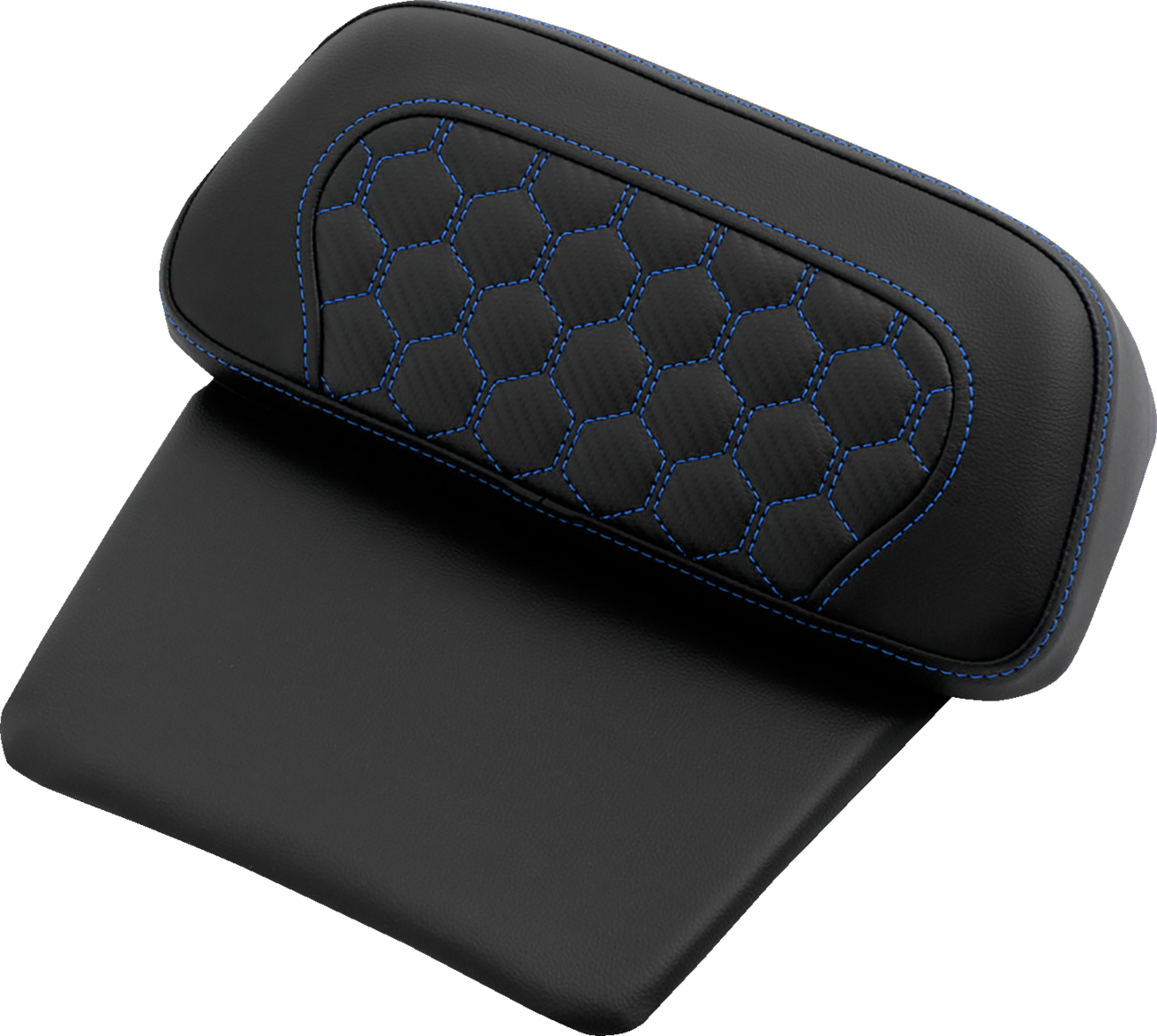 SADDLEMEN Chopped Tour Pak Pad - Honeycomb - Blue Stitching - FLH/FLT '14-'26