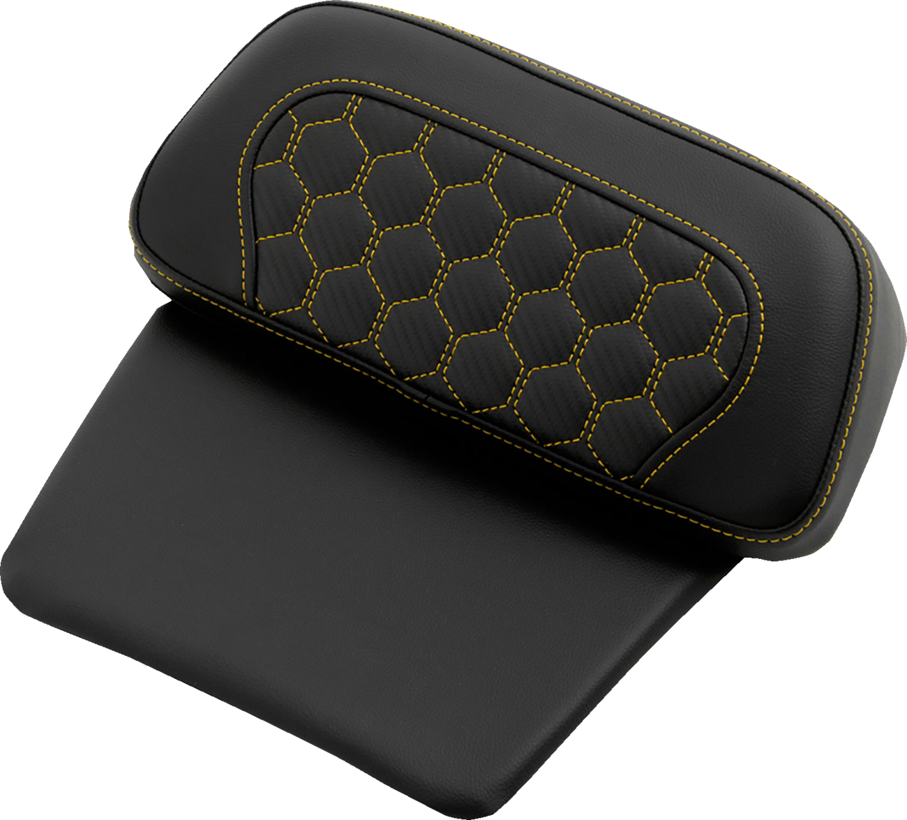 SADDLEMEN Chopped Tour Pak Pad - Honeycomb - Gold Stitching - FLH/FLT '14-'26