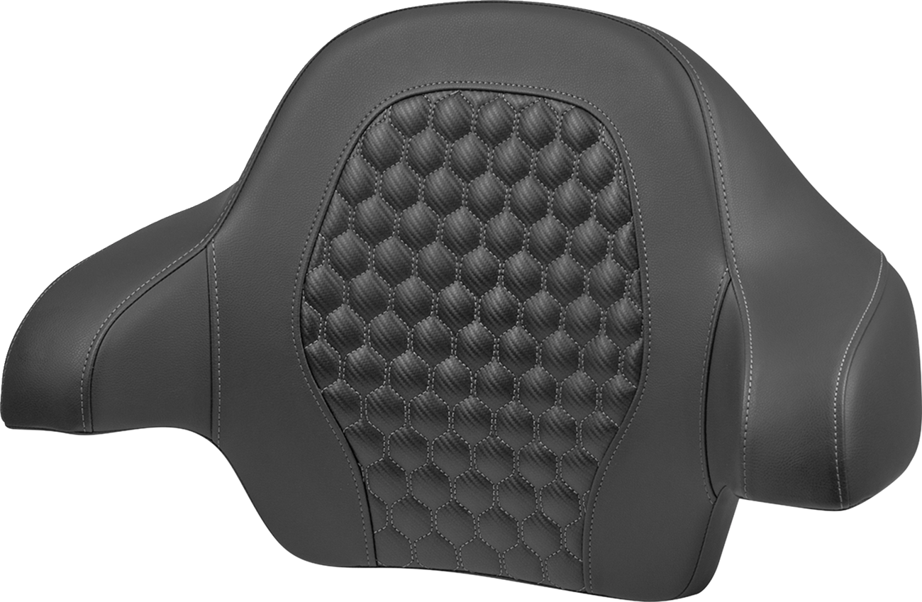 SADDLEMEN Tour Pack Backrest Pad - Honeycomb - Gray Stitching - FLH/FLT '14-'24