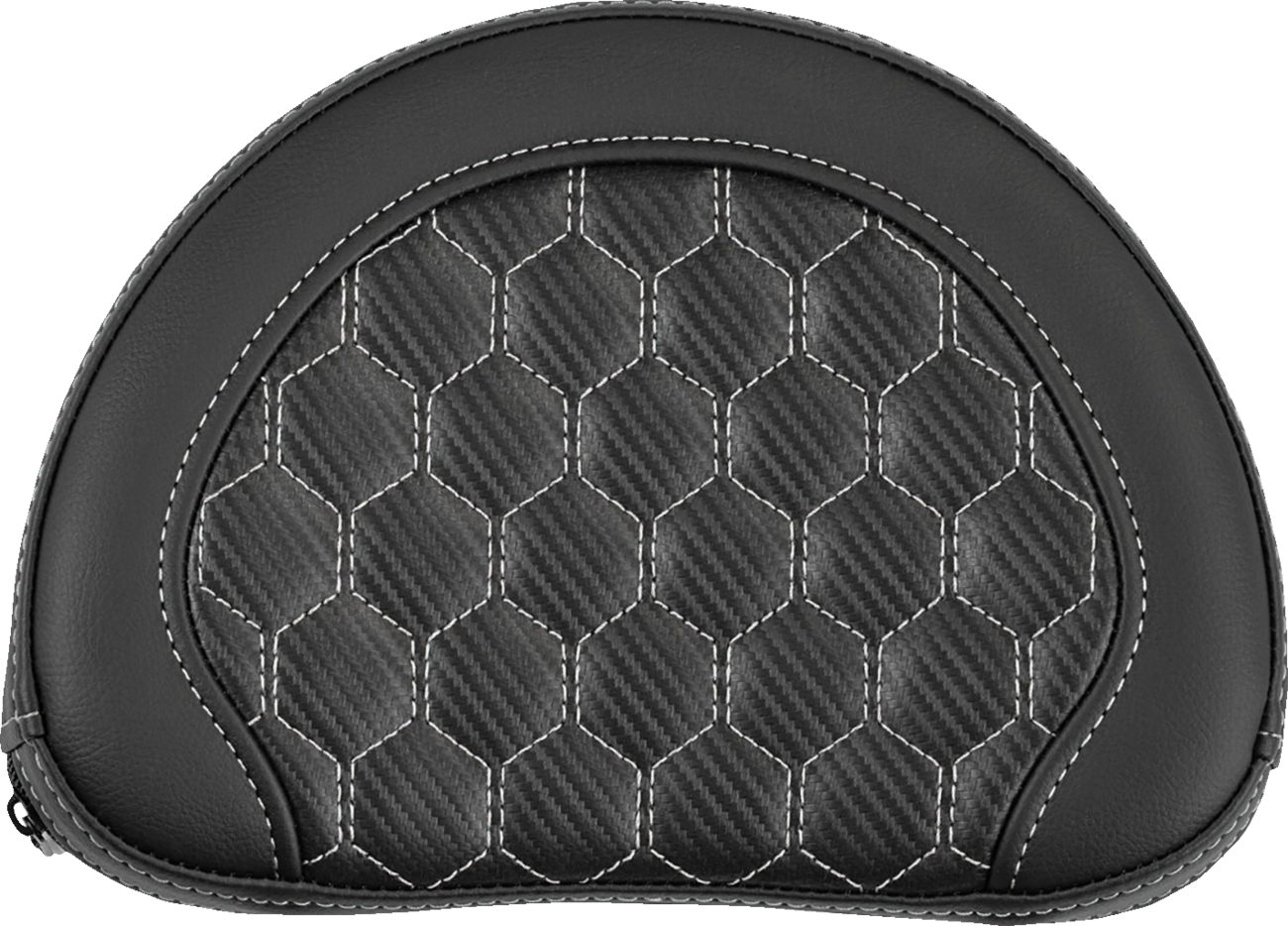 SADDLEMEN Contour Sissy Bar Pad - Honeycomb - Silver Stitch - Universal - 2" Thick