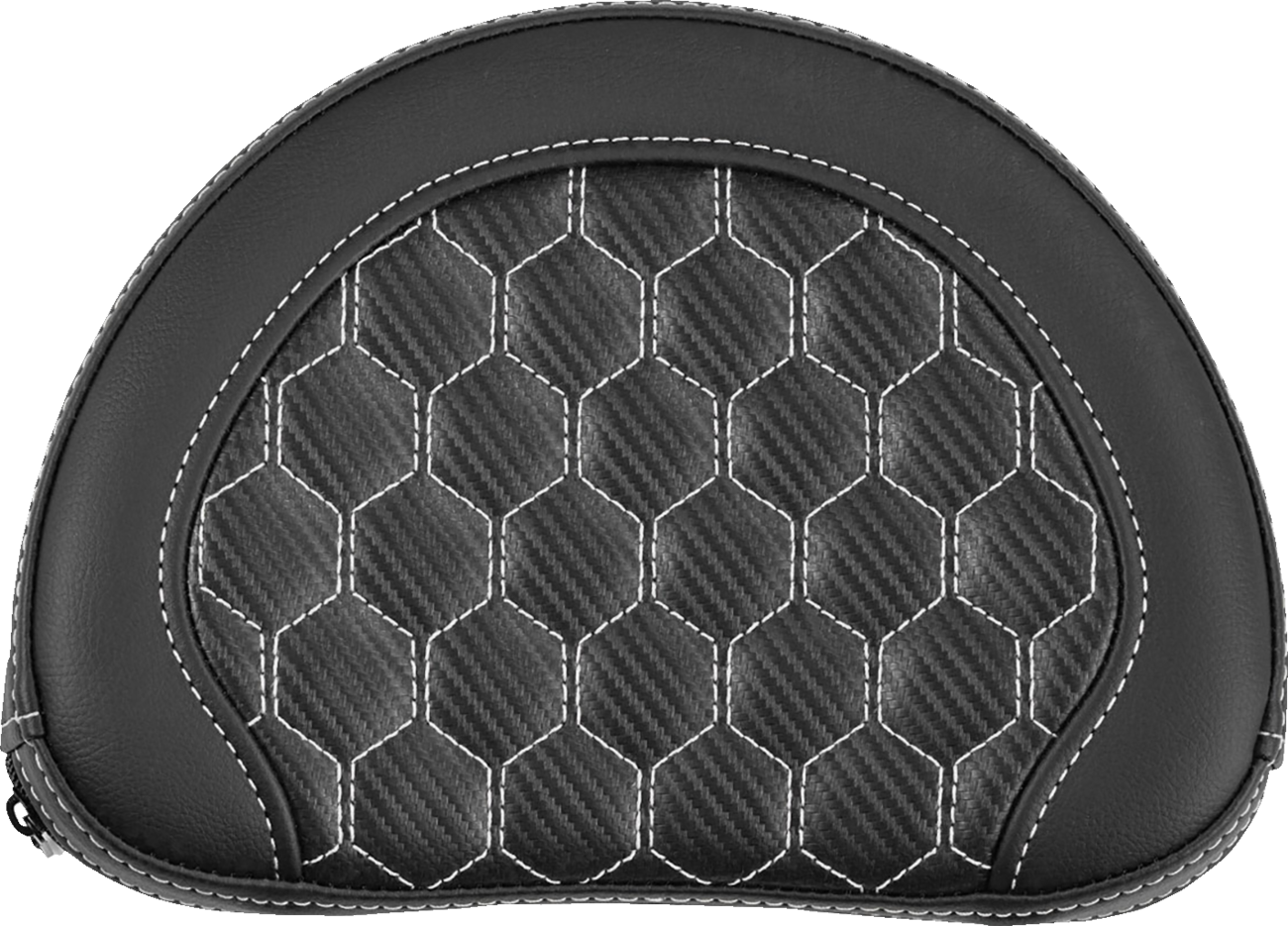 SADDLEMEN Contour Sissy Bar Pad - Honeycomb - White Stitch - Universal - 2" Thick
