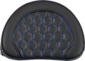 SADDLEMEN Contoured Sissy Bar Pad - Honeycomb - Blue Stitch - 2" Thick