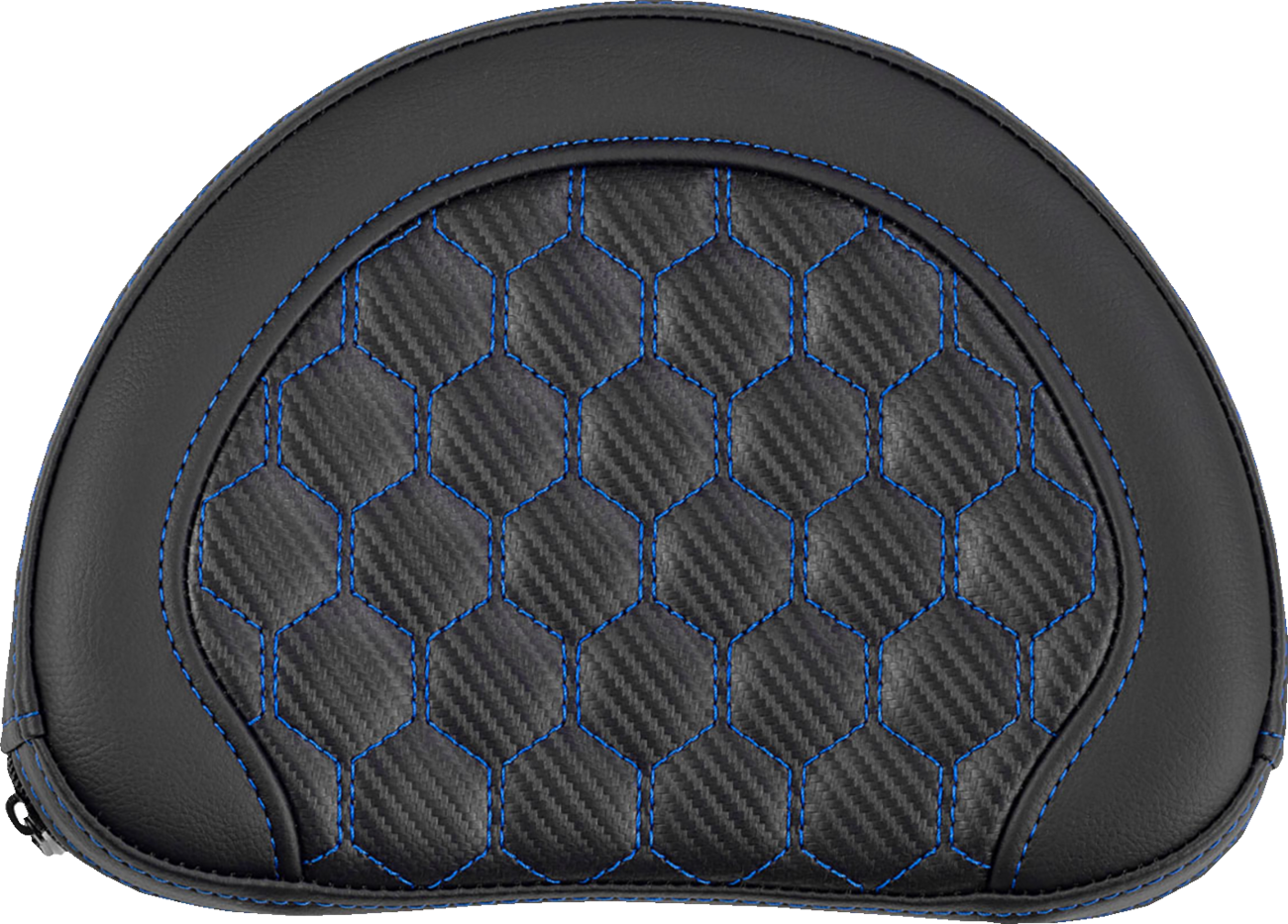 SADDLEMEN Contoured Sissy Bar Pad - Honeycomb - Blue Stitch - 2" Thick