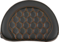 SADDLEMEN Contoured Sissy Bar Pad - Honeycomb - Orange Stitch - 2" Thick
