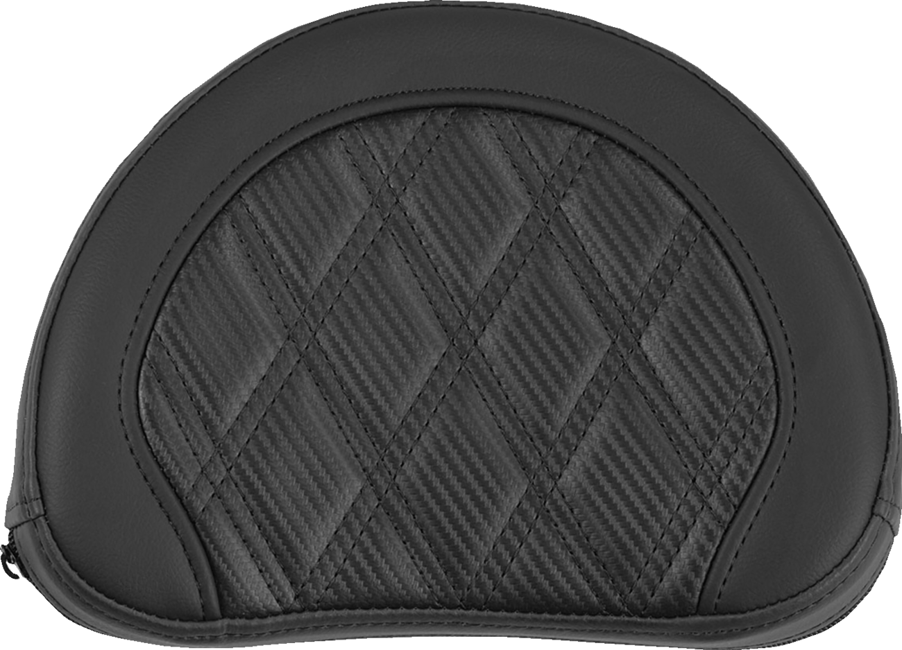 SADDLEMEN Contoured Sissy Bar Pad - Lattice Stitch - Black Stitch - 2" Thick
