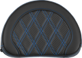 SADDLEMEN Contoured Sissy Bar Pad - Lattice Stitch - Blue Stitch - 2" Thick