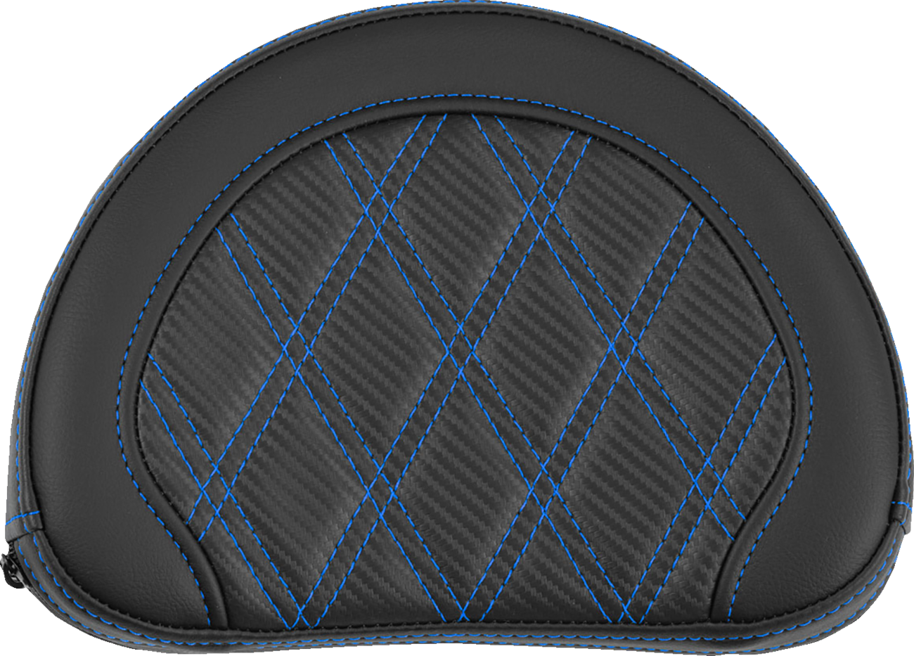 SADDLEMEN Contoured Sissy Bar Pad - Lattice Stitch - Blue Stitch - 2" Thick