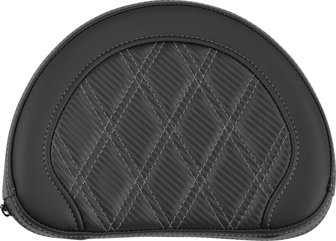 SADDLEMEN Contoured Sissy Bar Pad - Lattice Stitch - Gray Stitch - 2" Thick