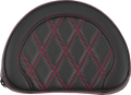 SADDLEMEN Contoured Sissy Bar Pad - Lattice Stitch - Red Stitch - 2" Thick