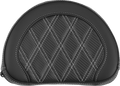 SADDLEMEN Contoured Sissy Bar Pad - Lattice Stitch - Silver Stitch - 2" Thick