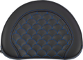SADDLEMEN Contoured Sissy Bar Pad - Dragon Scale - Blue Stitch - 2" Thick