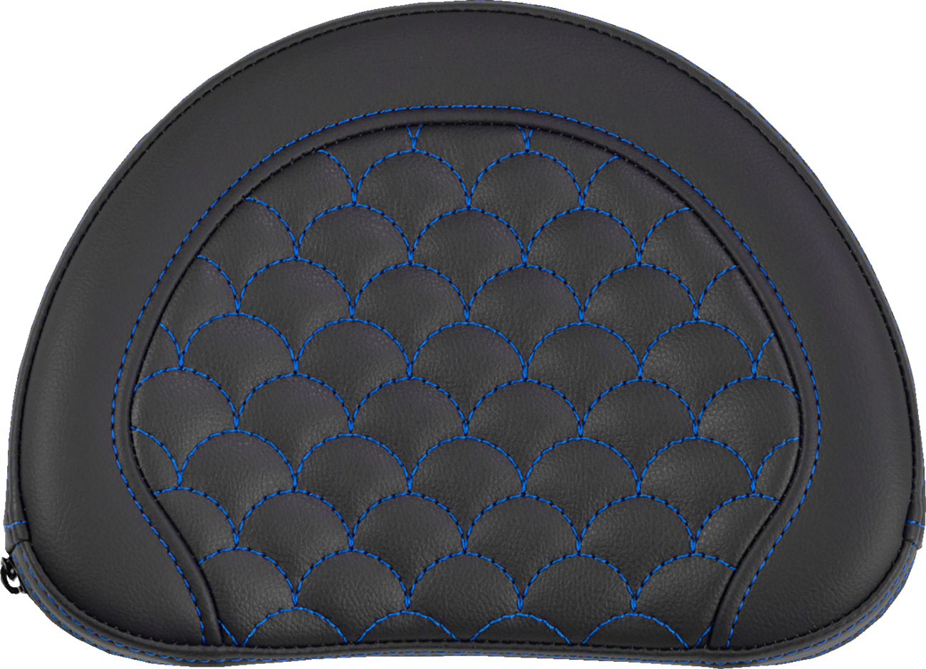 SADDLEMEN Contoured Sissy Bar Pad - Dragon Scale - Blue Stitch - 2" Thick
