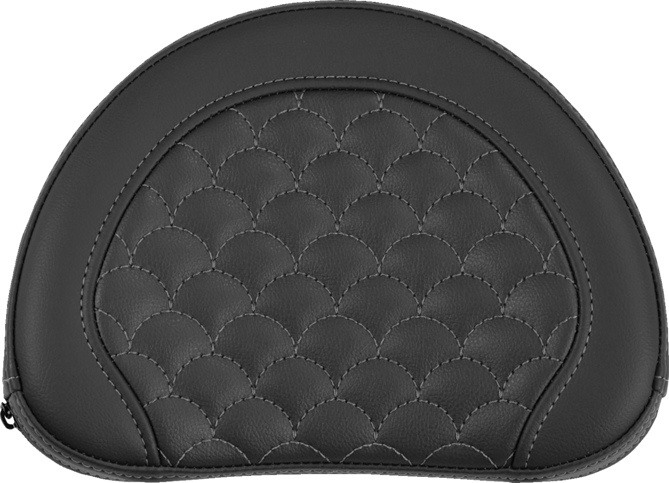 SADDLEMEN Contoured Sissy Bar Pad - Dragon Scale - Gray Stitch - 2" Thick