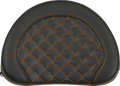 SADDLEMEN Contoured Sissy Bar Pad - Dragon Scale - Orange Stitch - 2" Thick