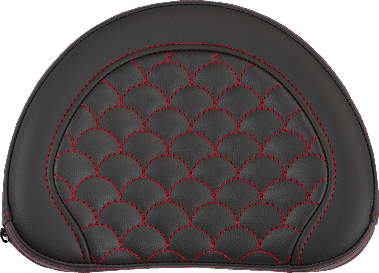 SADDLEMEN Contoured Sissy Bar Pad - Dragon Scale - Red Stitch - 2" Thick