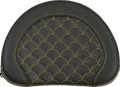SADDLEMEN Contoured Sissy Bar Pad - Dragon Scale - Gold Stitch - 2" Thick