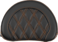 SADDLEMEN Contoured Sissy Bar Pad - Lattice Stitch - Orange Stitch - 2" Thick
