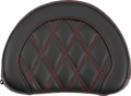 SADDLEMEN Contoured Sissy Bar Pad - Lattice Stitch - Red Stitch - 2" Thick
