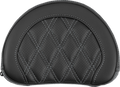 SADDLEMEN Contoured Sissy Bar Pad - Lattice Stitch - Silver Stitch - 2" Thick