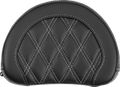 SADDLEMEN Contoured Sissy Bar Pad - Lattice Stitch - White Stitch - 2" Thick