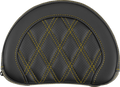 SADDLEMEN Contoured Sissy Bar Pad - Lattice Stitch - Gold Stitch - 2" Thick
