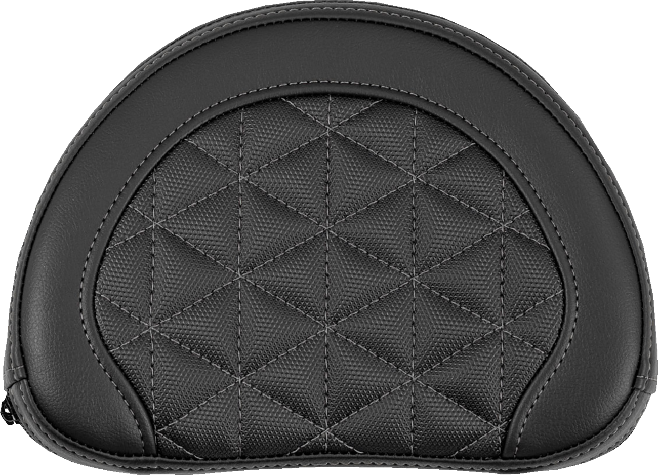 SADDLEMEN Contoured Sissy Bar Pad - Tri-Gripper - Gray Stitch - 2" Thick