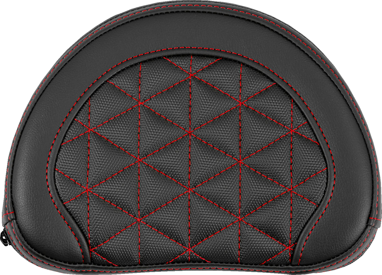 SADDLEMEN Contoured Sissy Bar Pad - Tri-Gripper - Red Stitch - 2" Thick