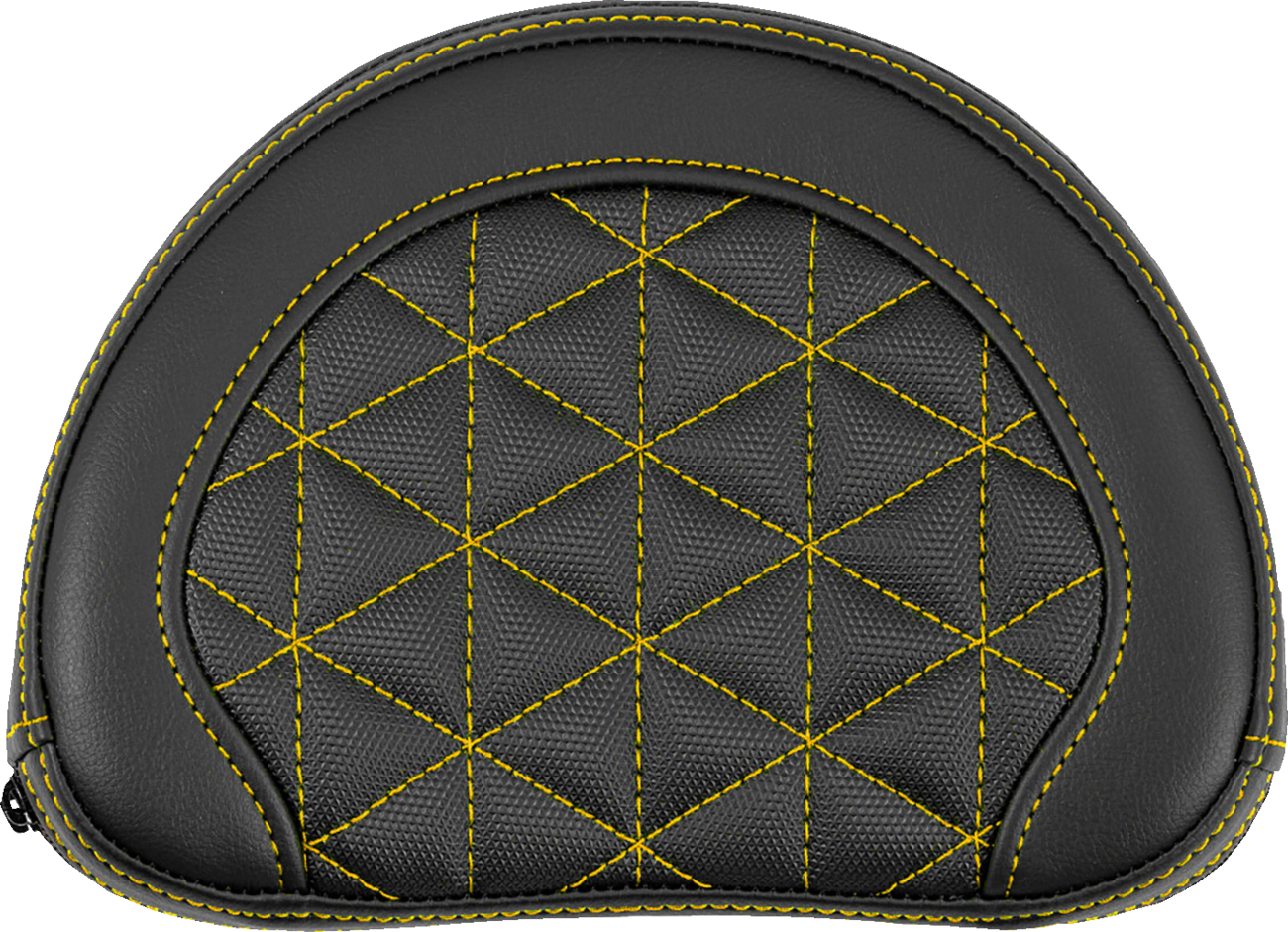 SADDLEMEN Contoured Sissy Bar Pad - Tri-Gripper - Gold Stitch - 2" Thick
