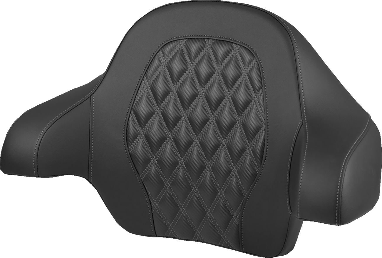 SADDLEMEN Tour-Pak® Backrest Pad - Lattice Stitch - Dark Gray Stitch - FL '14-'25