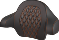 SADDLEMEN Tour-Pak® Backrest Pad - Lattice Stitch - Orange Stitch - FL '14-'25