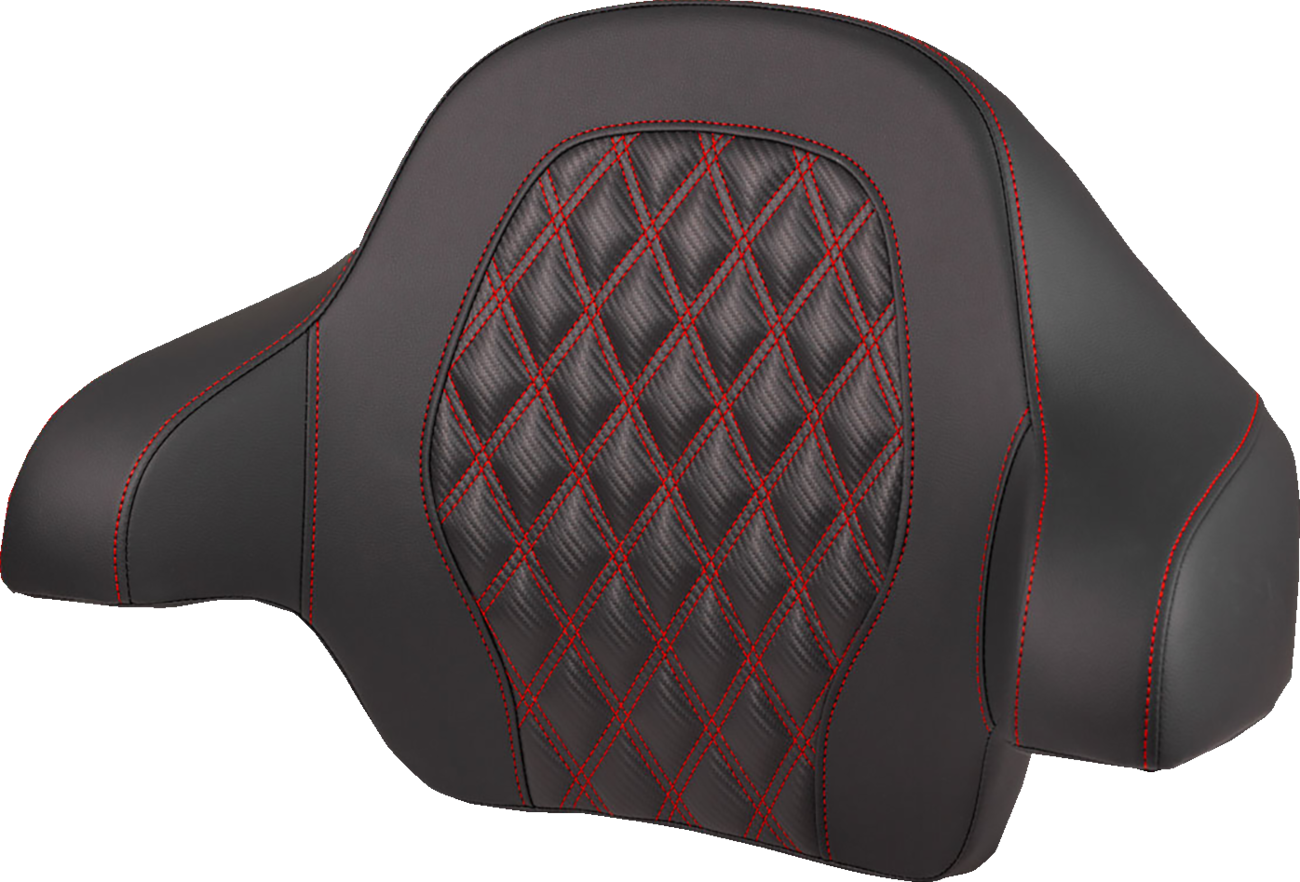 SADDLEMEN Tour-Pak® Backrest Pad - Lattice Stitch - Red Stitch - FL '14-'25