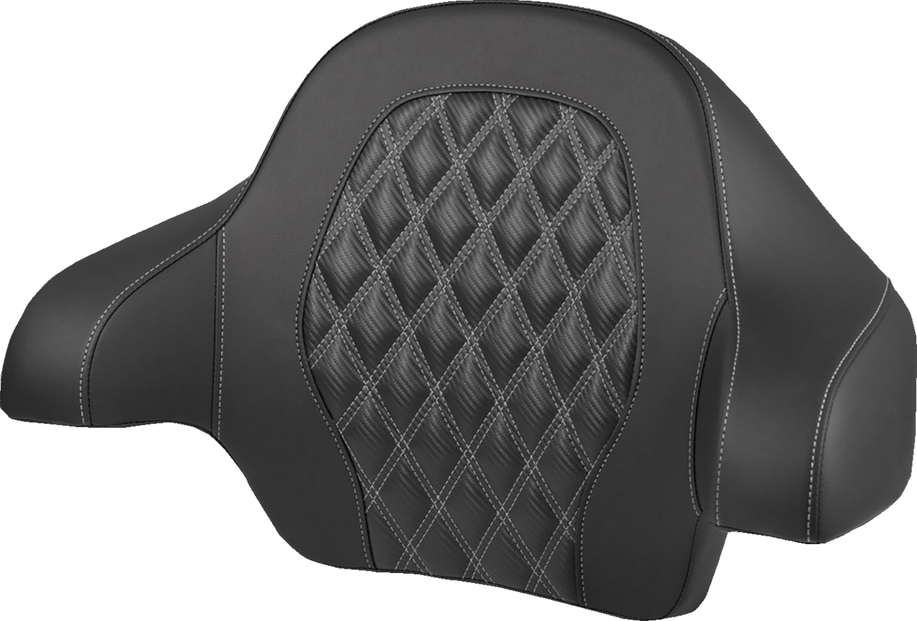 SADDLEMEN Tour-Pak® Backrest Pad - Lattice Stitch - Silver Stitch - FL '14-'25