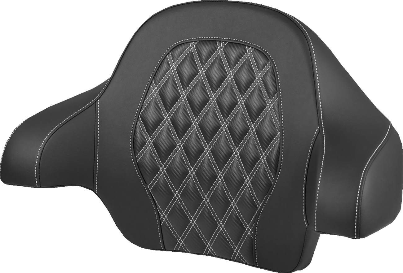 SADDLEMEN Tour-Pak® Backrest Pad - Lattice Stitch - White Stitch - FL '14-'25