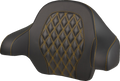 SADDLEMEN Tour-Pak® Backrest Pad - Lattice Stitch - Gold Stitch - FL '14-'25