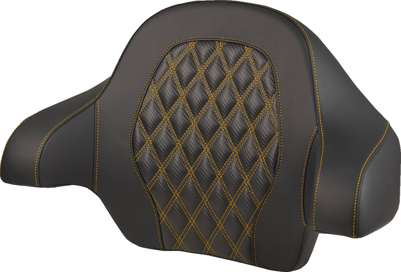 SADDLEMEN Tour-Pak® Backrest Pad - Lattice Stitch - Gold Stitch - FL '14-'25