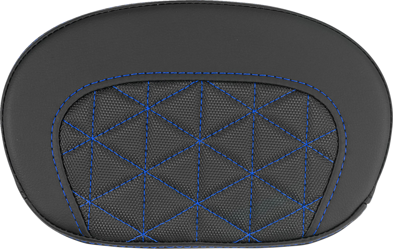 SADDLEMEN Mini Contour Sissy Bar Pad - Tri-Gripper - Blue Stitch