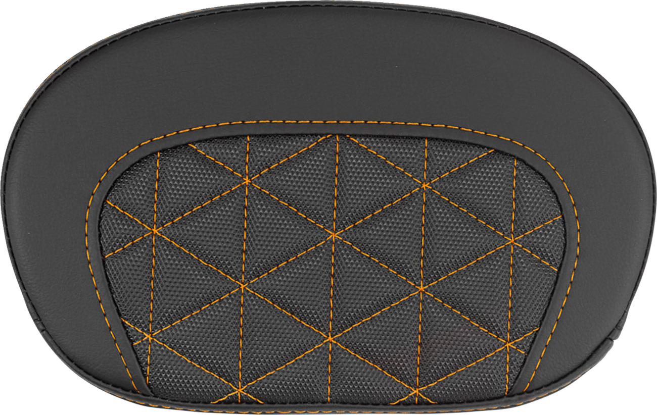 SADDLEMEN Mini Contour Sissy Bar Pad - Tri-Gripper - Orange Stitch