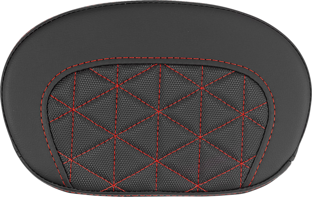 SADDLEMEN Mini Contour Sissy Bar Pad - Tri-Gripper - Red Stitch