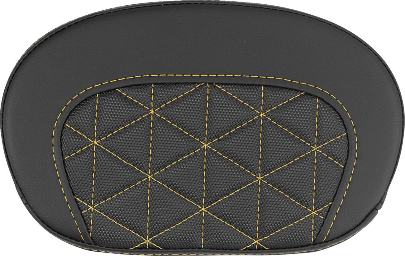 SADDLEMEN Mini Contour Sissy Bar Pad - Tri-Gripper - Gold Stitch