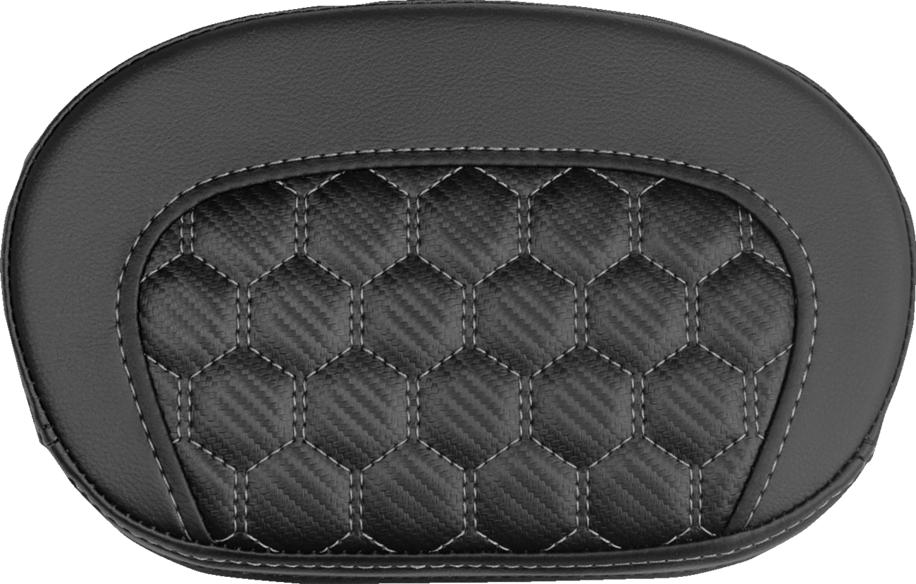 SADDLEMEN Mini Contour Sissy Bar Pad - Honeycomb - Gray Stitch