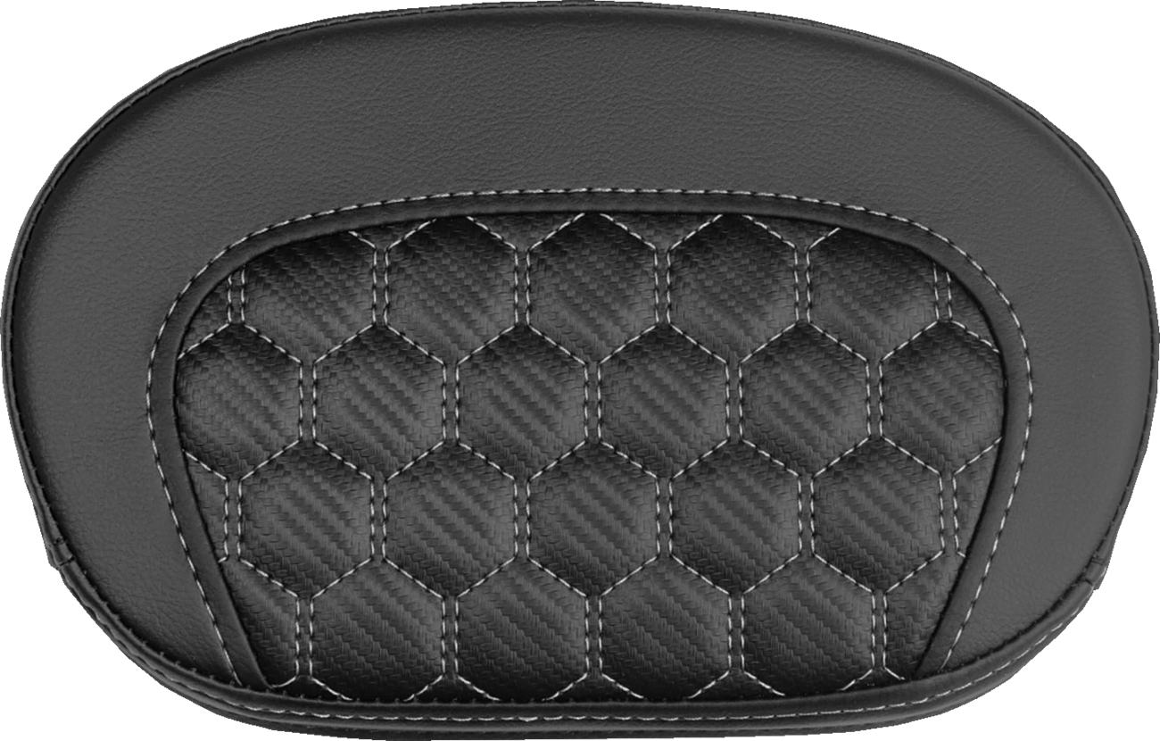 SADDLEMEN Mini Contour Sissy Bar Pad - Honeycomb - Silver Stitch